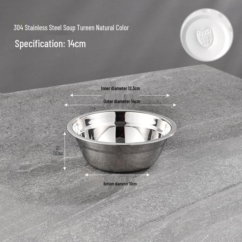 Zhishi Круглые суповые тарелки из нержавеющей стали 304 (10-Pack)