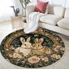 Rabbits Round Area Rug,Carpet Rug for Living Room Bedroom Sofa Playroom Decor,Non-slip Floor Mat