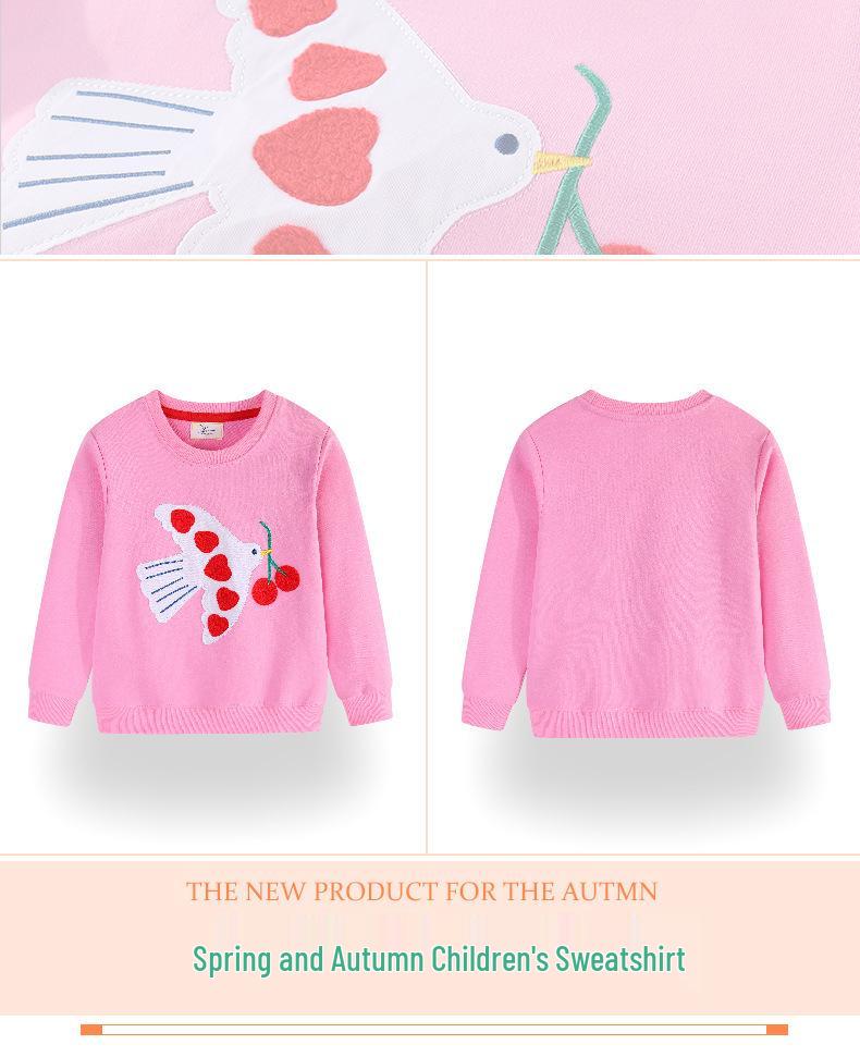 2026 Girls' Round Neck Long Sleeve Sweatshirt – Comfortable New Style