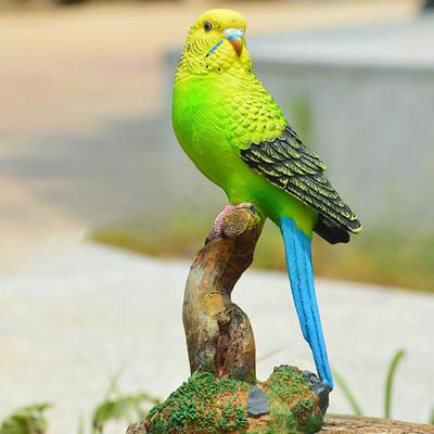Parrot Figurines Resin Decorative Bird Sculpture Fairy Garden Miniature Ornament for Home Yard Decoration