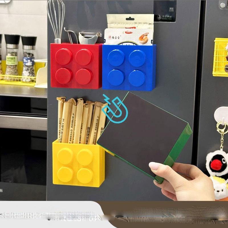 Cling Film Storage Box Refrigerator Side Storage Rack Magnetic Wall Mounted Narrow Edge Kitchen Straw