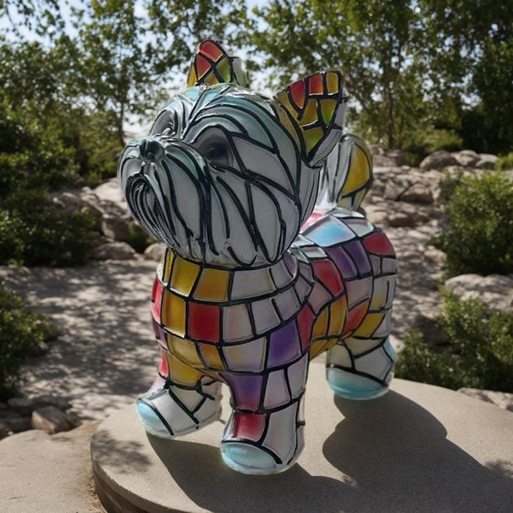 Umělecké noční světlo ze série psů, Francouzská lampa, Lampa Corgi, Stolní noční světlo z barevné pryskyřice, LED roztomilý mazlíček na stůl, Vintage zvířecí domácí dekorace