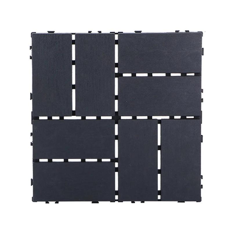 30X30Cm Hardwood Decking Tiles Interlocking Composite Wood Floor Covering for Outdoor Garden Terrace Easy Installation