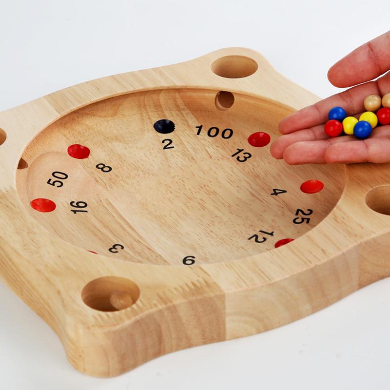 Roulette Schach Kinder Mathe Lernspielzeug Interaktives Gelegenheits-Partyspiel Kreatives Kompass-Schach Holzpuzzle Strategie-Spielzeug