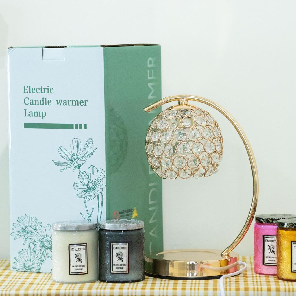 Crystal Candle Warmer Lamp Luxury Flameless Aromatherapy Light Elegant Home Decor for Living Room