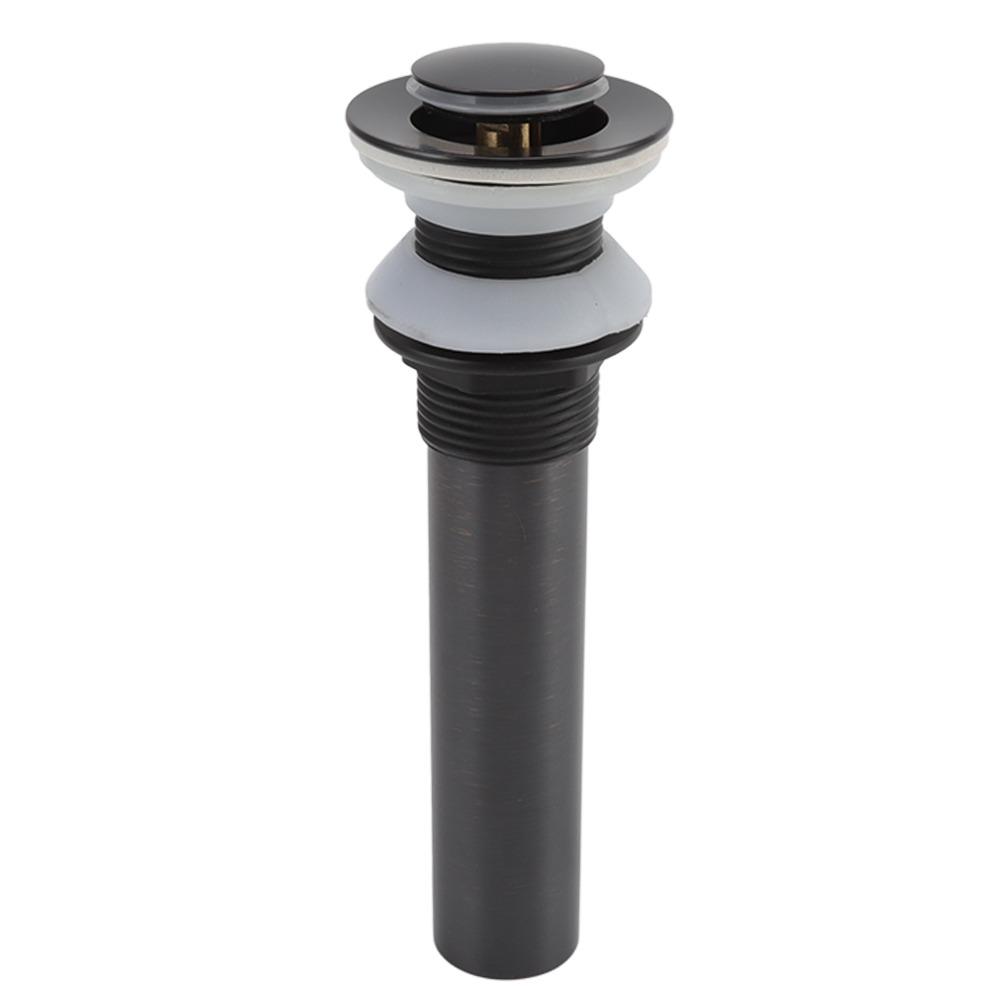 Matte Black Finish Sink Drain Stopper Push Bounce Bathroom Sink Drain For Lavatory