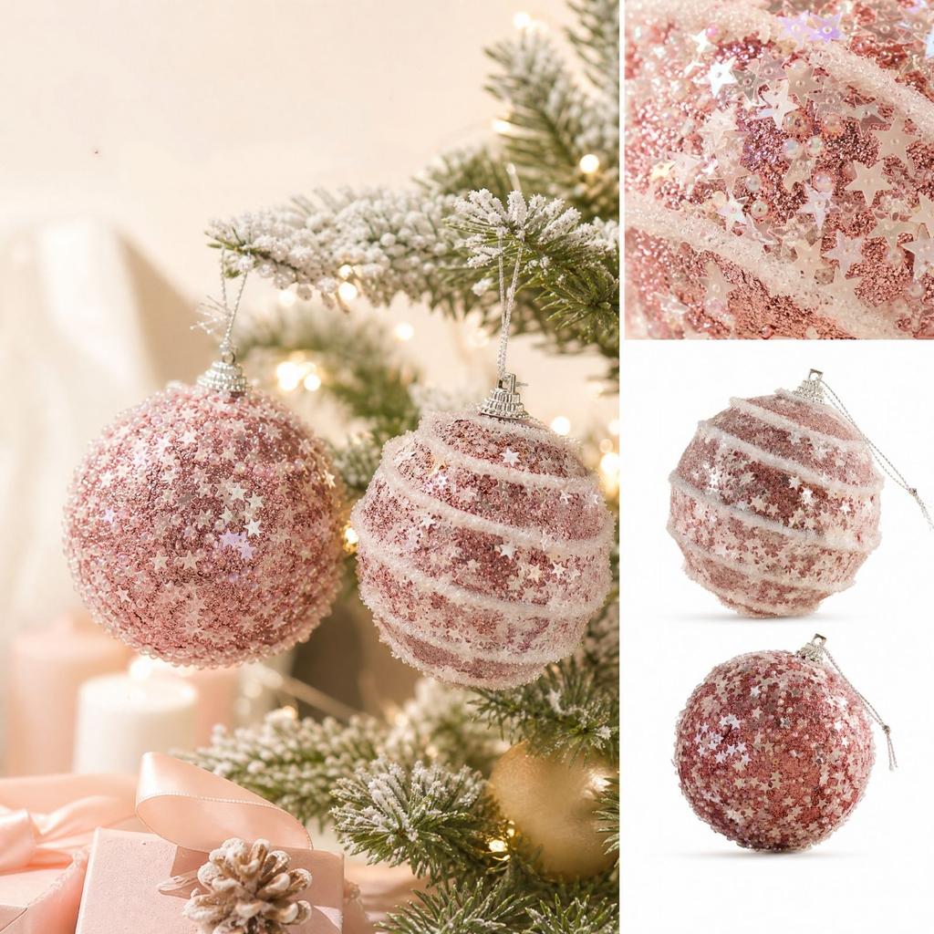 Christmas Foam Ball Ornaments for Tree and Window Display, Holiday Decorations