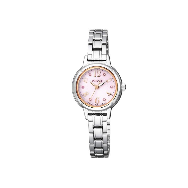 

CITIZEN WIKA Series 50 Meters Waterproof Trendy Fashion Solar Quartz Steel Strap 24mm Women s Watch Pink Dial KH9-914 рожевий