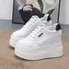 Fashion 11CM Genuine Leather Vulcanize Summer High Brand Comfy Spring Autumn Platform Vulcanize Women Chunky Sneaker Loafer Shoes