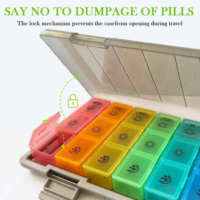 Weekly Pill Box 7 Day 21 Compartment Tablet Organiser Medicine Storage Dispenser