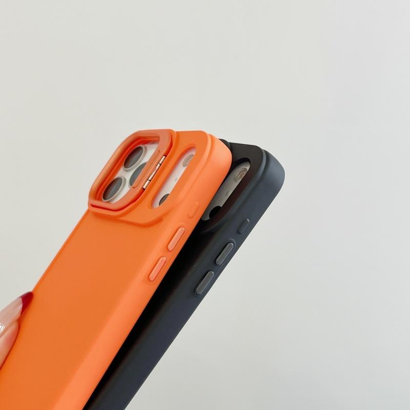 Fashion Fluorescent Candy Color Hide Lens Stand Phone Case For iPhone 17 Air 16 E 15 14 13 Pro Max Plus Bracket Anti-fall Cover