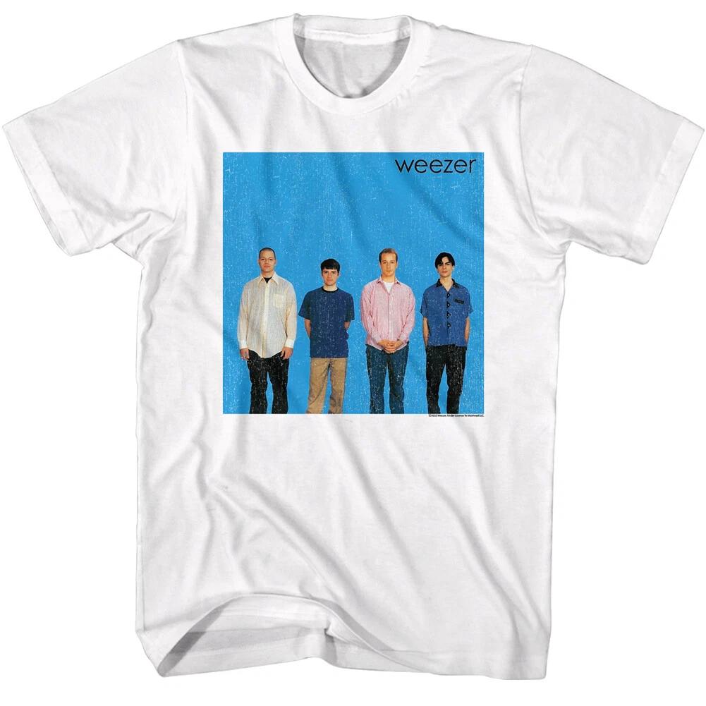 Weezer Blue Album Cover Men s T Shirt Debut Alt Rock Band Line-Up 1993 Concert 2XL