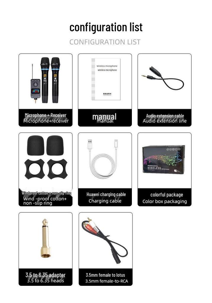 M50 Universal Bluetooth Wireless Microphone with DSP Anti-howling and Reverb for Singing and Home Entertainment KTV
