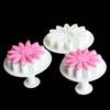 Conjunto Profissional de 3 Cortadores de Biscoito de Girassol com Êmbolo, Molde de Fondant e Molde de Mola, Molde de Bolo Assadeira para Assar e Decorar