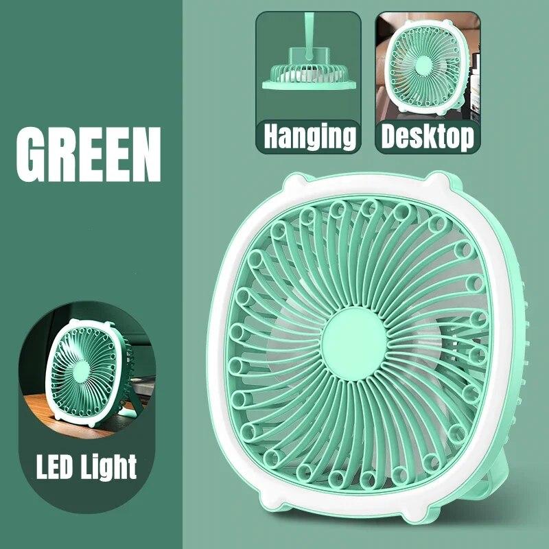 Dobíjecí ventilátor 4 v 1 s lehkým stropním ventilátorem Campingový ventilátor Mini ventilátor Stolní ventilátor