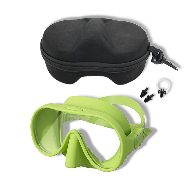 NEW Tempered Glass Freediving Mask Snorkeling Set Foldable Snorkel Diving Mask All-Inclusive Silicone