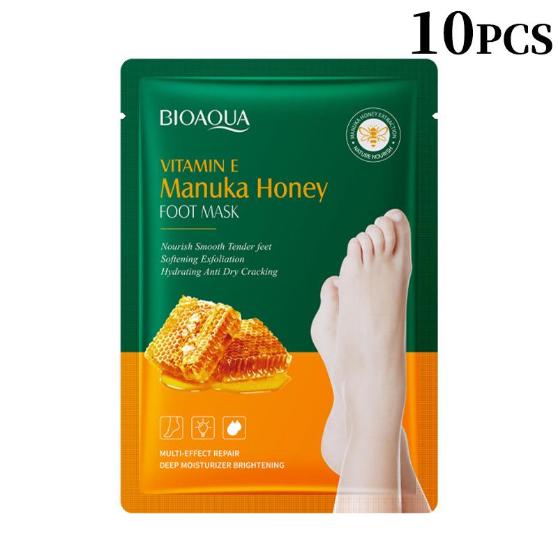 

1/5/10 шт. BIOAQUA Медовая отшелушивающая маска для ног Педикюр для ног Удаление омертвевшей кожи Увлажняющий эксфолиант для ног Маски для ног Уход за кожей 10pcs