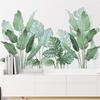 2pcs Tropical Green Leaves Wall Stickers Self-adhesive Wall Murals Wallpaper Home Decor For Bedroom Living Room