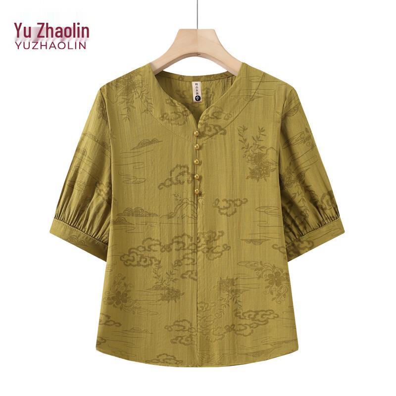 YUZHAOLIN Women s Summer Print Short Sleeve T-Shirt 4XL