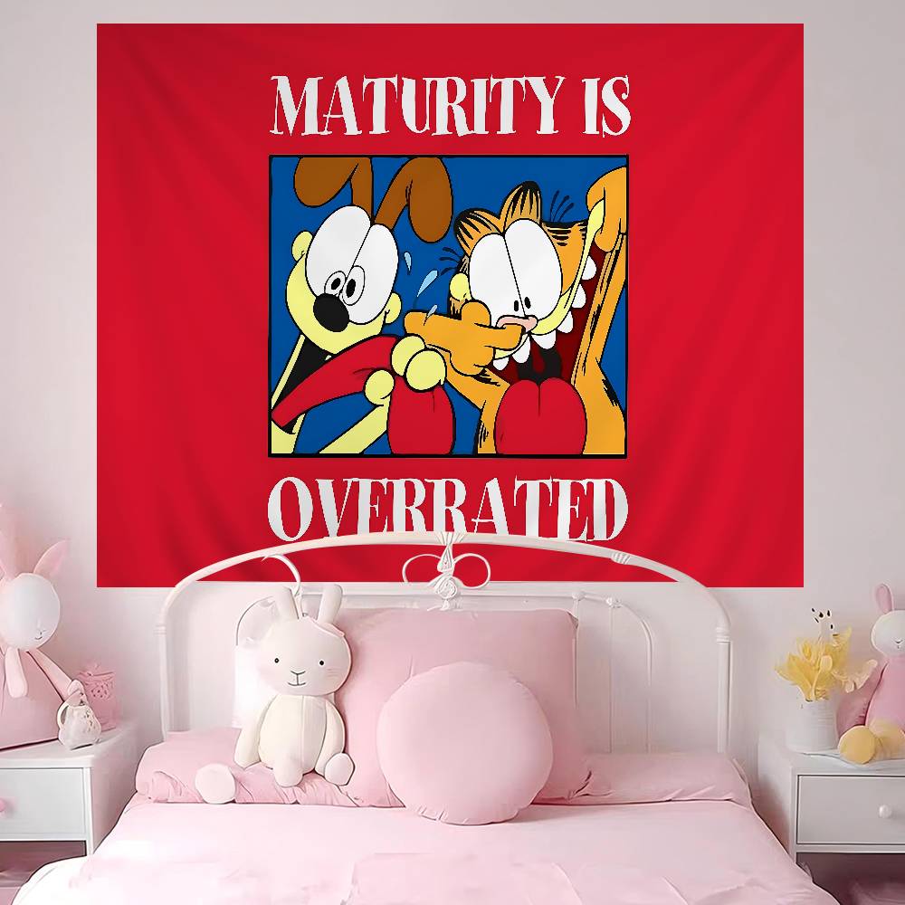 Cartoon Cute Cat GGarfield Colorful Tapestry Wall Hanging Bohemian Wall Tapestries Mandala Wall Hanging Sheets