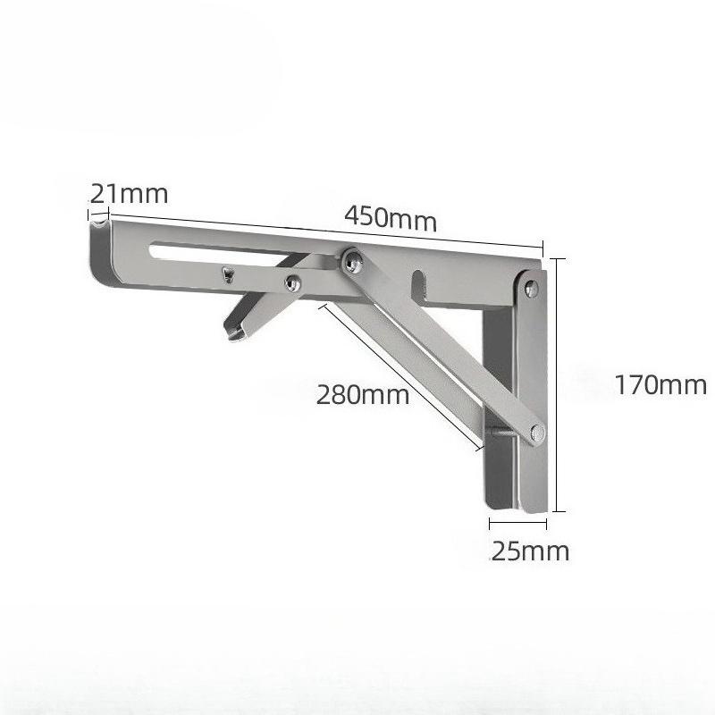 2pack Heavy Duty Foldable Shelf Bracket, DIY L  Stainless Steel Bracket for Workbench Folding Table Hinge