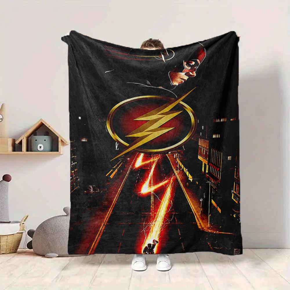 1pc Flash Superhero Blanket Lightweight Flannel Throw For Sofa, Bed, Travel, Livingroom, Office, Couch, Chair, And Bed
