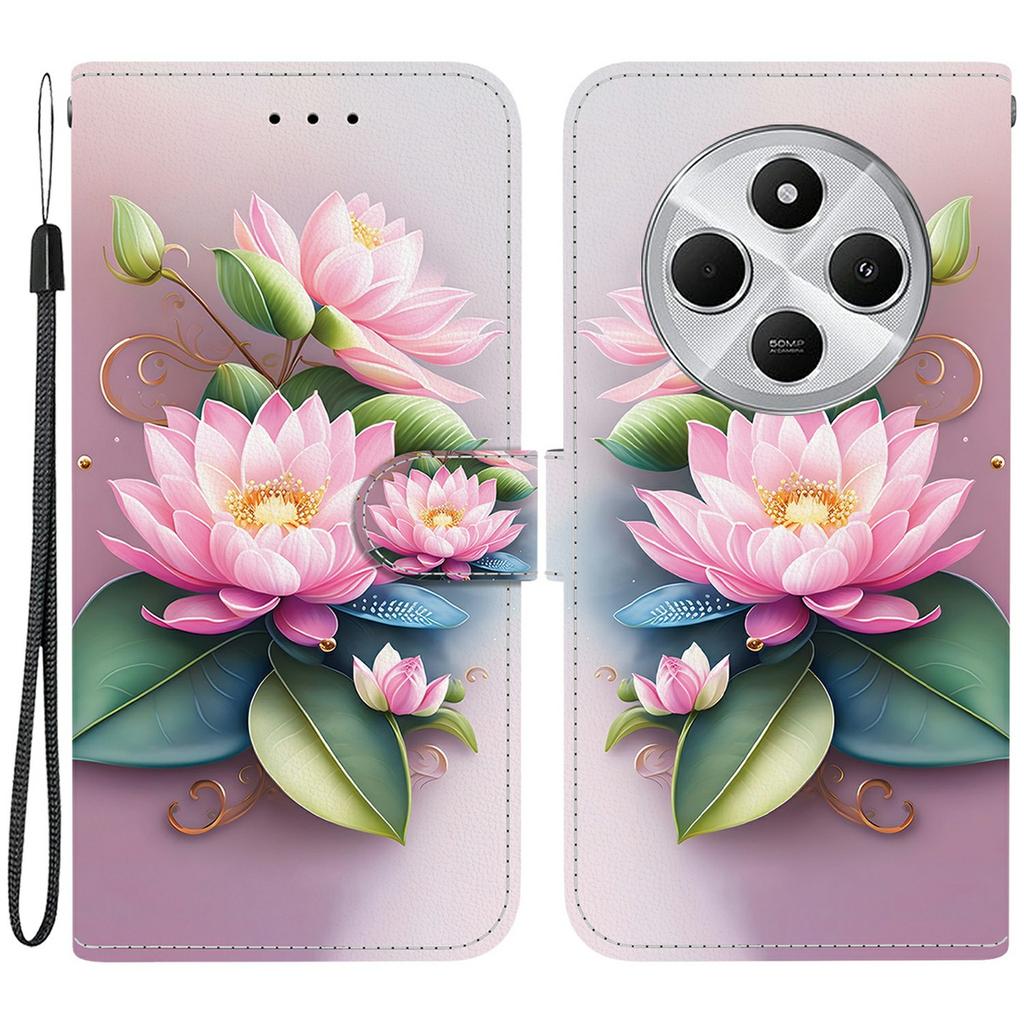 Phone Case For Xiaomi Redmi 14C 4G/Redmi 14R 5G/Poco C75 4G Pattern Printing Leather Flip Wallet Cover with Lanyard