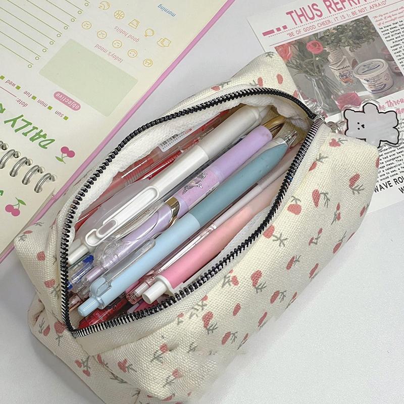 1 Stück Mädchen Federmäppchen mit großer Kapazität Cartoon Blumenmuster Stifteetui Multifunktionaler Organizer Schüler Schreibwaren