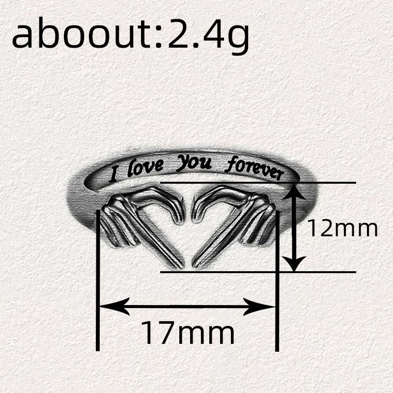 Ring Woman, Heart Love Lettering Ring, Fashion Daily Sweet Accessories