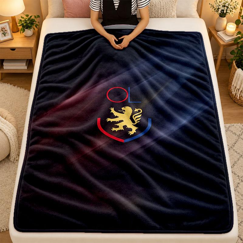 Flannel BlanketLyon FC Warm Soft Throw Blanket for Indoor Sofa Bed Living Room Use
