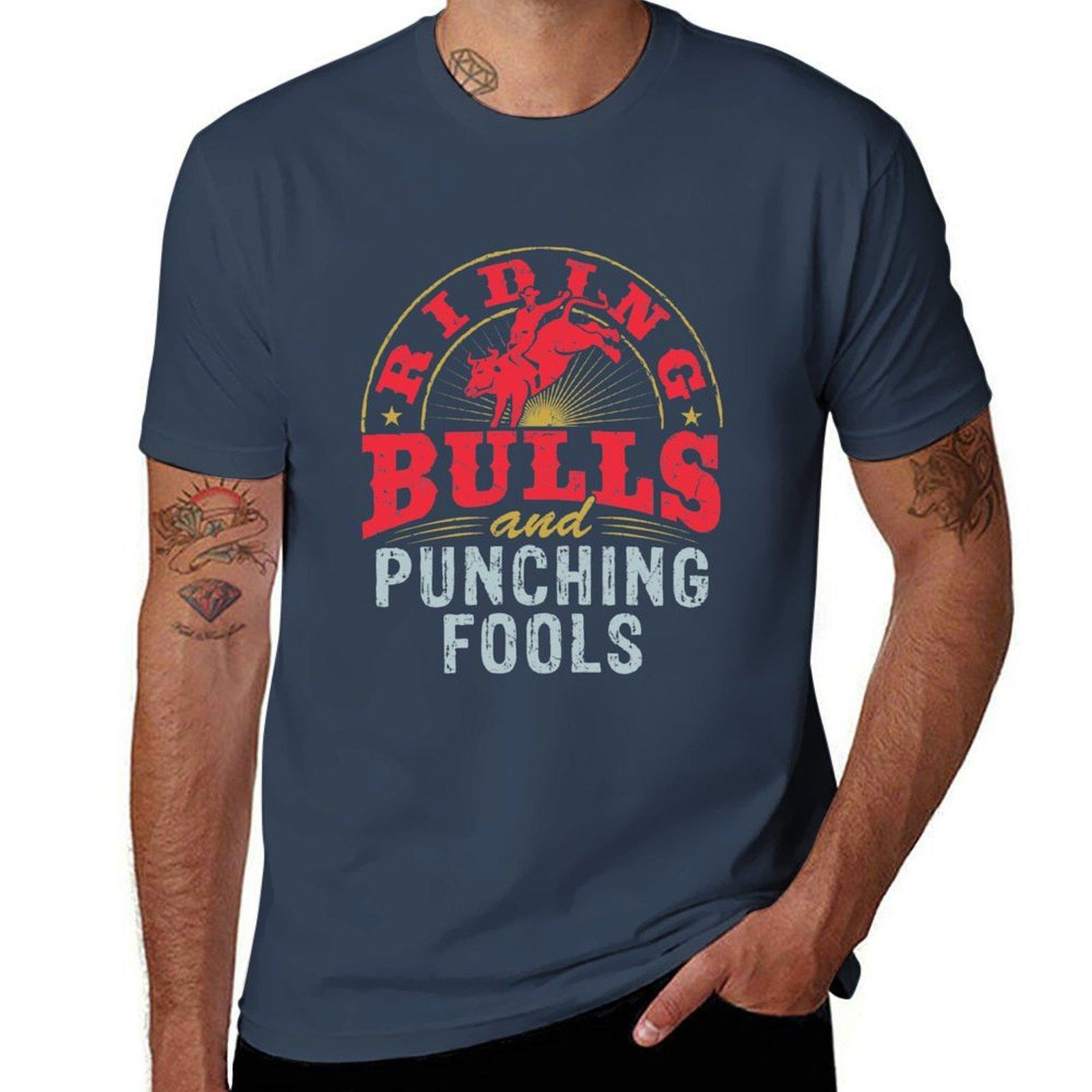 Riding Bulls and Punching Fools TShirt Daily Wear Plain Short Sleeve Shirt S