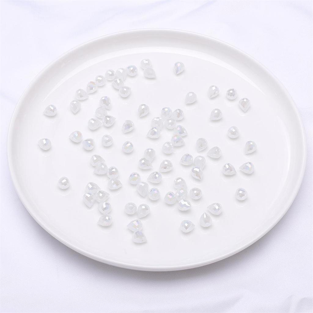 9x8mm Iridescent Glass Crystal Teardrop Beads for DIY Bracelet and Necklace Jewelry Making