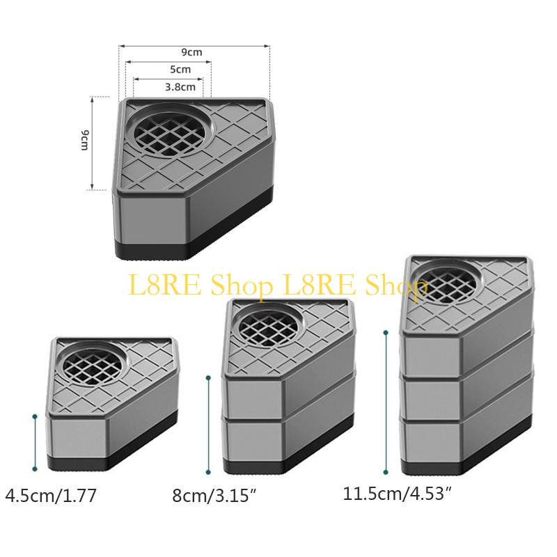 L8RE 4x Furniture Leveling Feet Washing Machine Anti-Vibration Pad for Air Conditioning Refrigerator Desk Heightened Balanced