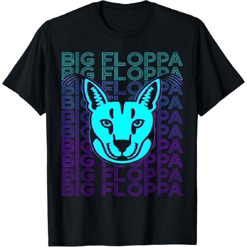 

Big Floppa Caracal Cat Meme Retro T-Shirt for Men Women Kids XXXXXL чорний