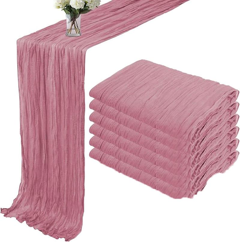 5 Stück Käsetuch Tischläufer, Rustikaler Läufer Gaze Boho Hochzeitsdeko Romantischer Tischläufer für Hochzeits- Geburtstagsfeier Dekoration