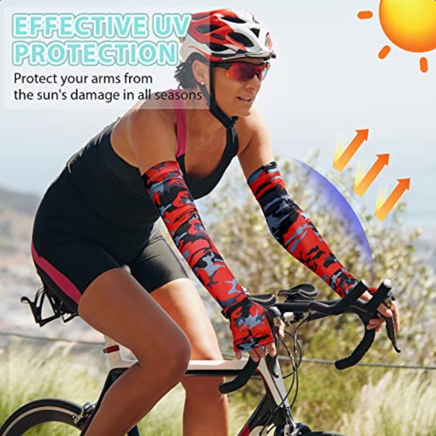 12 Pairs Cooling Arm Sleeves UV Protection Sun Sleeves for Women Men Outdoor Sports Running Golf Cycling Camouflage Pattern