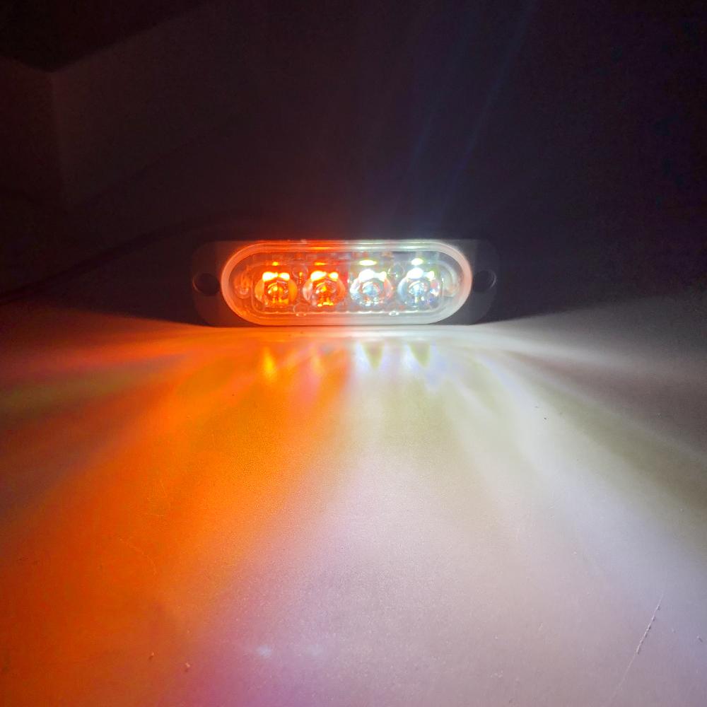 4LED Car Strobe Warning Light Flash Grille Signal Light Police Breakdown Trailer Emergency Lamp 12v  24V for Truck Amber Yellow