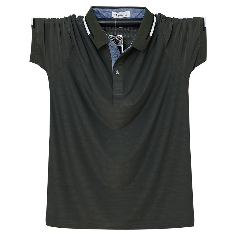 New Summer Men Polo Shirts Short Sleeve Plus Size Loose Breathable Elasticity Business Casual