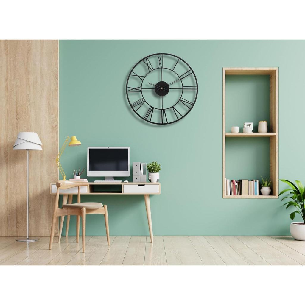 Luxurious Roman Modern Metallic Analog Wall Clock for Home, Office, Living Room, Bedroom and Kitchen | Big Size Stylish Latest Home Decor