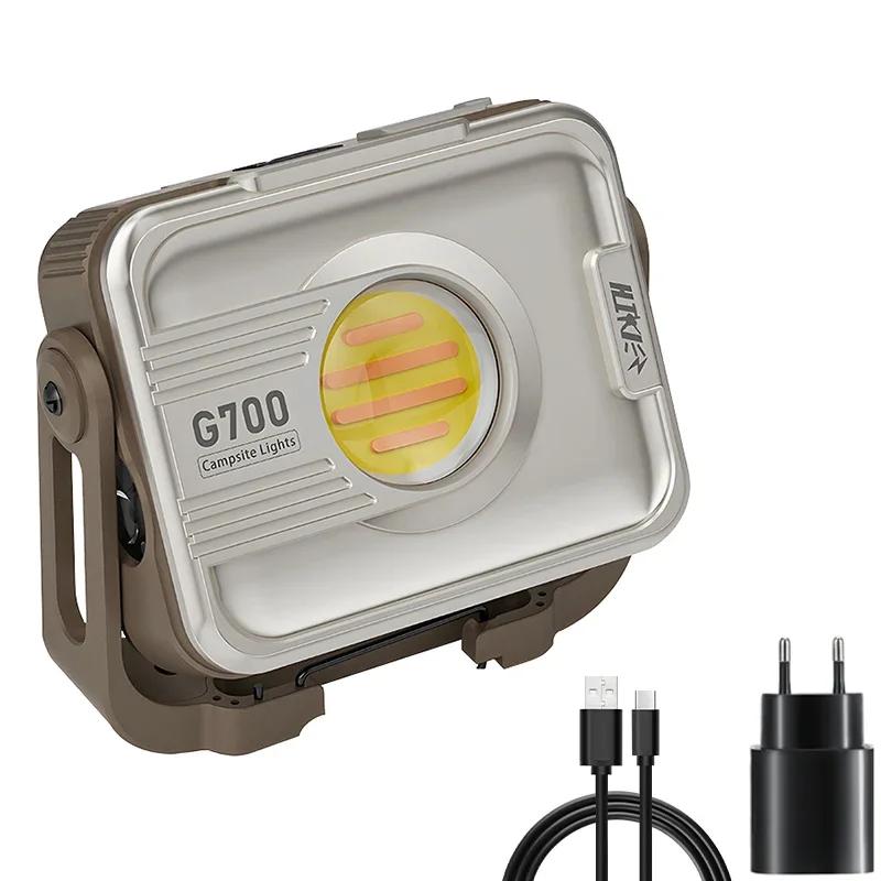 G700 Camping Lantern TYPE-C Rechargeable Flashlight with Dual Light Source Floodlight Built-in 6000 mAh Battery Emergency Light