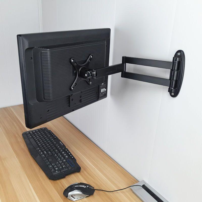 Universal Adjustable LCD Monitor & TV Wall Mount with Retractable, Rotating Arm