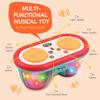 Baby Toys for 6 to 12 Months, Drum Musical Learning Infant Toys Rotating Light Up Toys for 12-18 Months, Tummy Time Toys for Baby