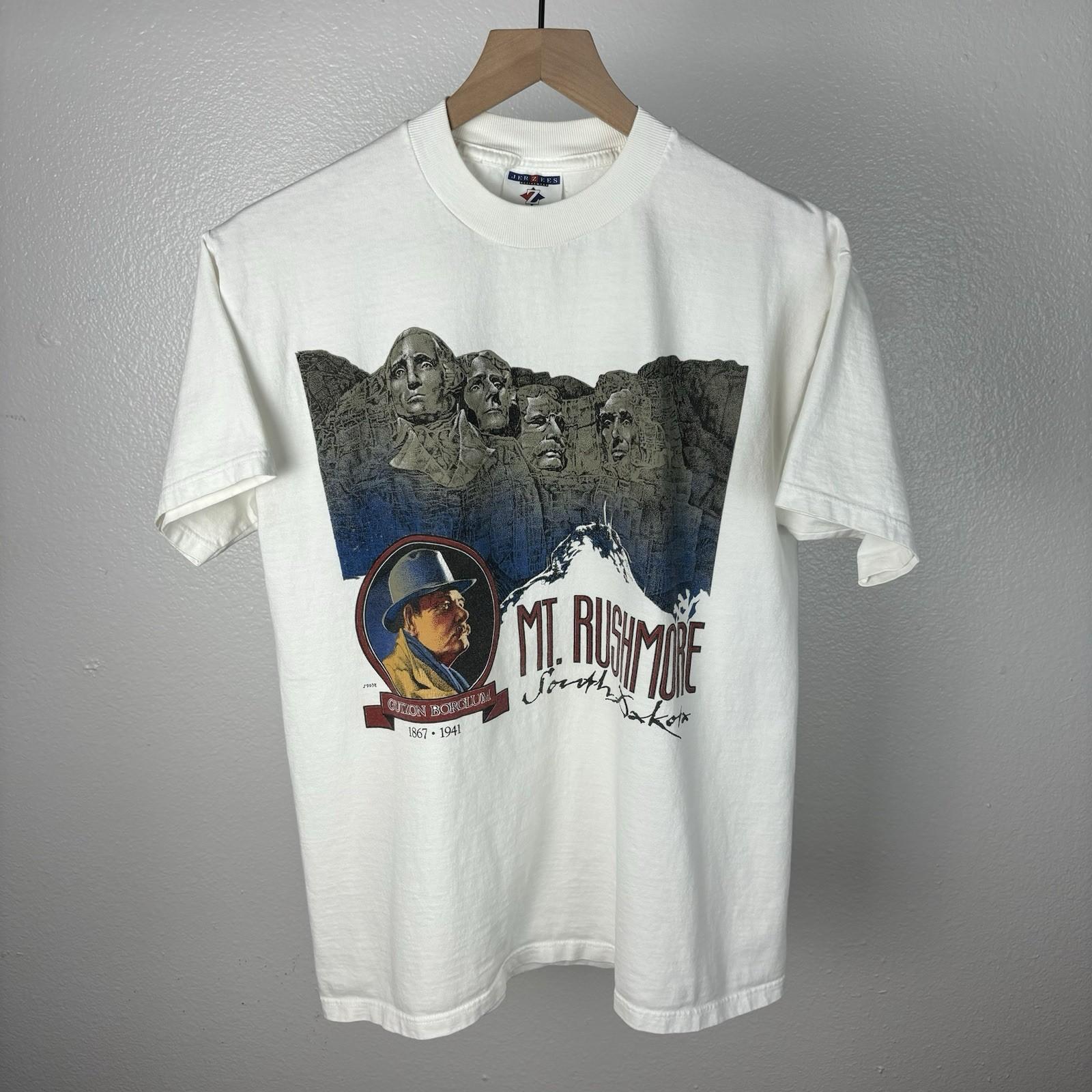 Vintage Mt Rushmore T Shirt Black Hills South Dakota Gutzon Borglum Size Medium Unisex T-Shirt S