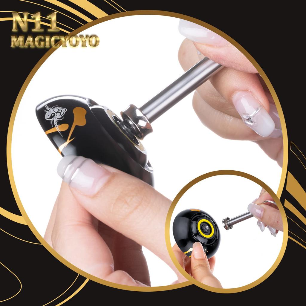 MagicYoYo New Design N11 Alloy Aluminum Professional Yo-yo Unresponsive YoYo Ball (Black With Golden) by MAGICYOYO