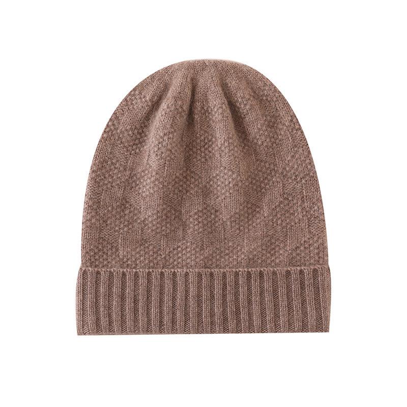 Women's Solid Color Cable Knit Earflap Hat - Cashmere 2025 Autumn/Winter Collection