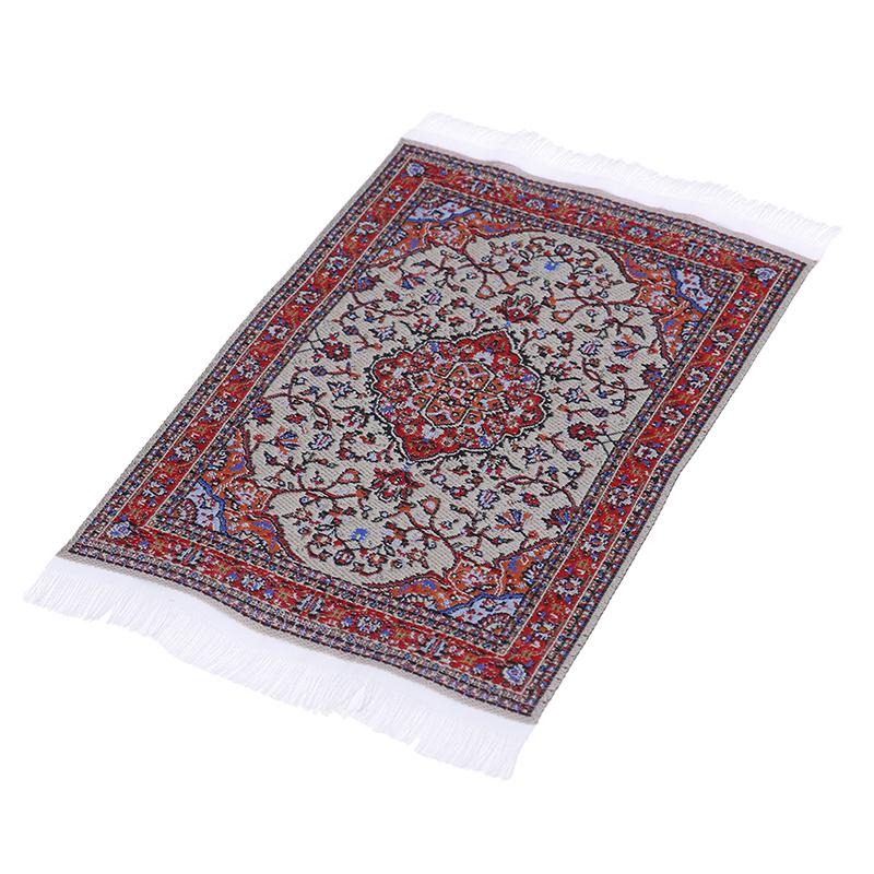 1:12 Covor Miniatură pentru Casă de Păpuși Brodat Covor Floral Țesut Acoperiri de Podea