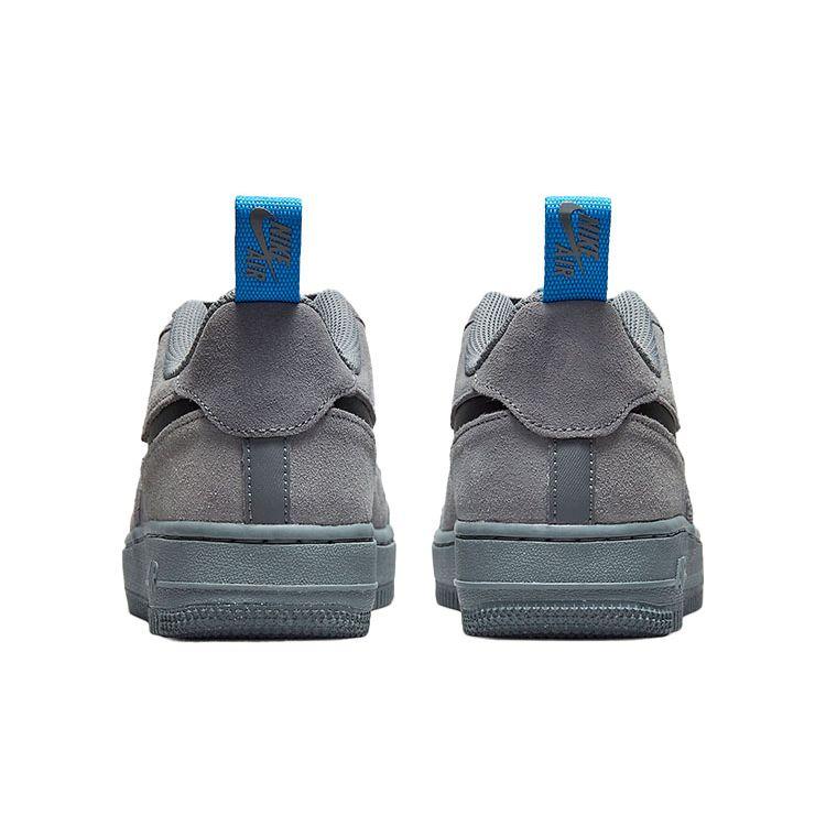 Nike Air Force 1 Low GS Cut Out Swoosh - Smoke Grey Kids Sneakers Black Light-Photo-Blue DQ1097-001