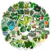 50pcs Cute Plants Green Aesthetic Stickers Kids Toy DIY Decoration For Fridge Notebook Bike Phone Suitcase Cartoon Sticker