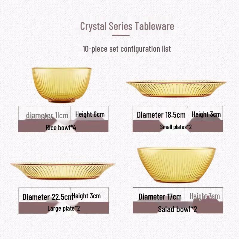 VISIONS Jingzhi 10-Piece Glass Dinnerware Set