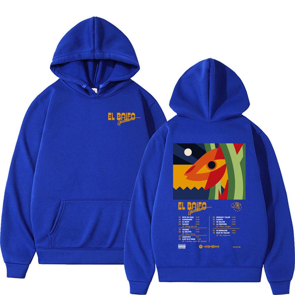 Quevedo EL BAIFO Camisolas de Tour Roupa Masculina Moda Hip Hop Punk Moletons Casuais Confortáveis Capuzes Pulôveres
